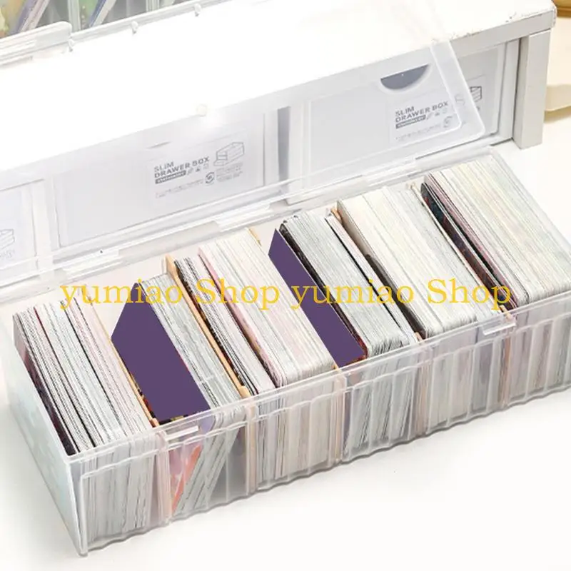 587B Transparent Card Box with Protective Cover and Customizable Dividers for Efficient Storage of Cards Including Index Cards