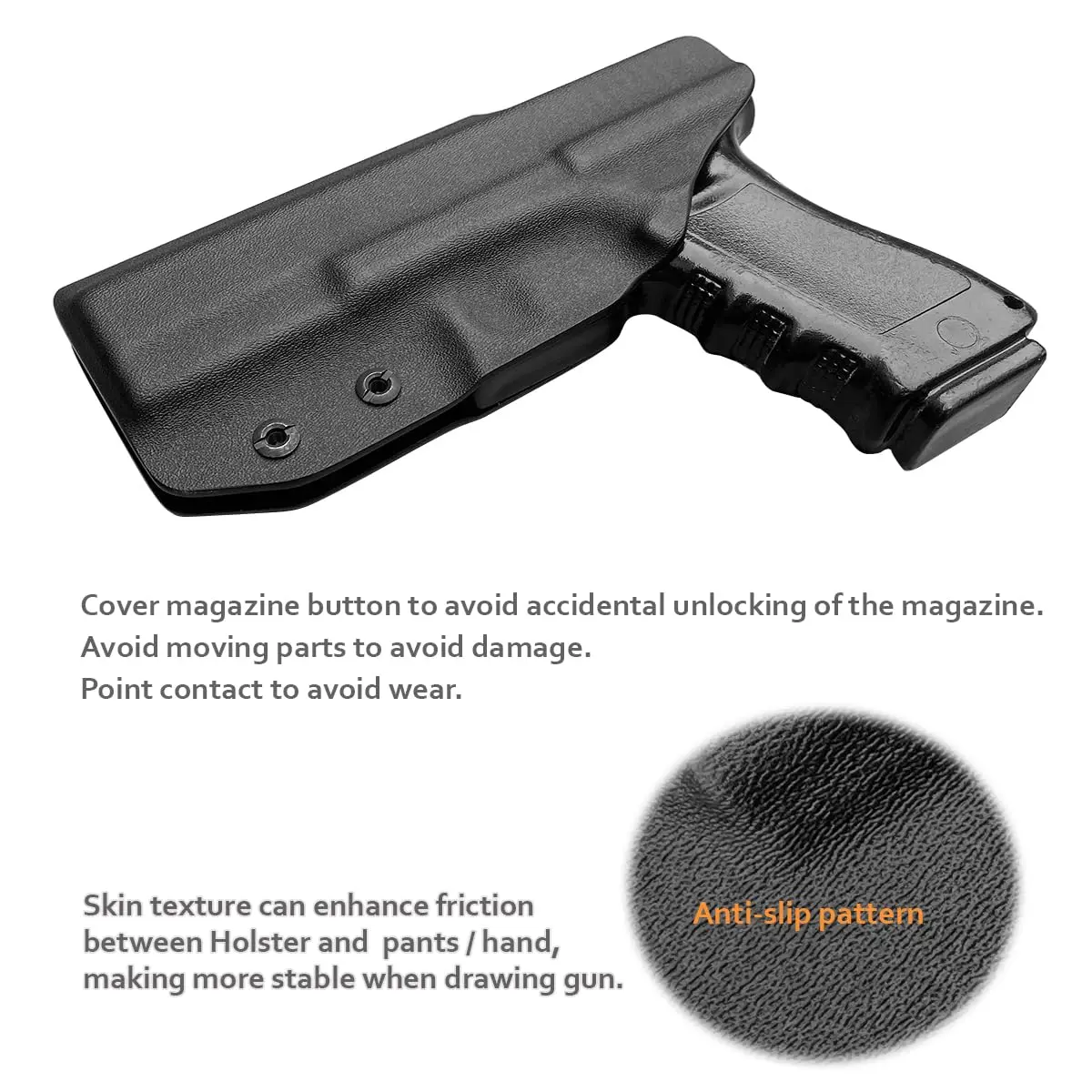 Imagem -04 - Coldre de Cintura Interno para Glock 17 Kydex Iwb Corte Óptico Firs Glock 17 Glock 22 Gen 15 Gen 34