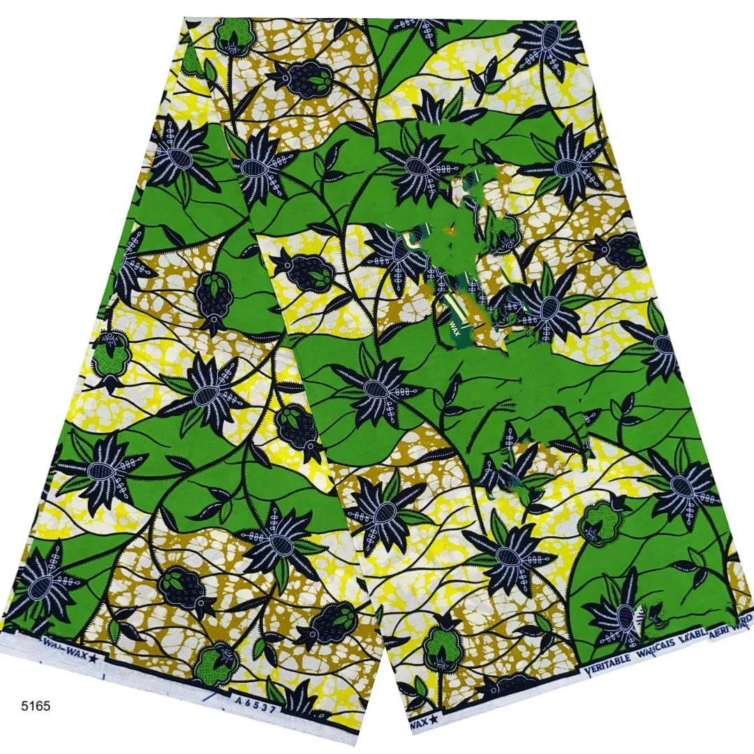

2025 Cotton African Wax Fabric Fashion Print Wax Fabric Ankara Fabric Ghana Nigeria Style Pagne Sewing Material 76