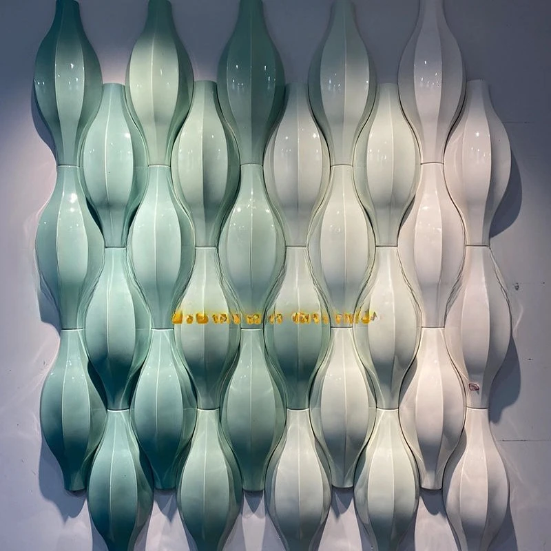 Three-dimensional ceramic handmade bricks, background wall of hotel lobby sales department 3D art