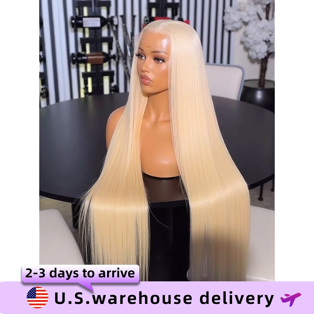 

250 Density 613 Blonde Straight Human Hair Wig 13x6 HD Lace Frontal Human Hair Wig 30Inch Lace Front Pre Plucked Human Hair Wigs
