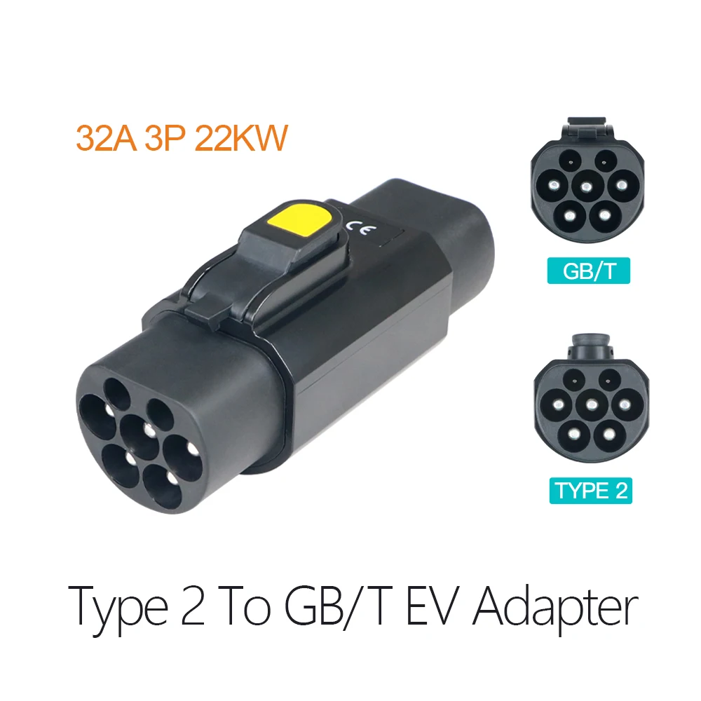 GOODCELL-Adaptador de tipo 2a GBT EV, convertidor de carga para coches estándar, 32A, 7,2 kW, 22kW, 200V ~ 450V, con botón