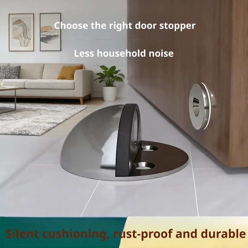 Magnetic Buffer Floor Door Stop, Punch-Free Anti-Collision Windproof Fixed Door Stopper for Home