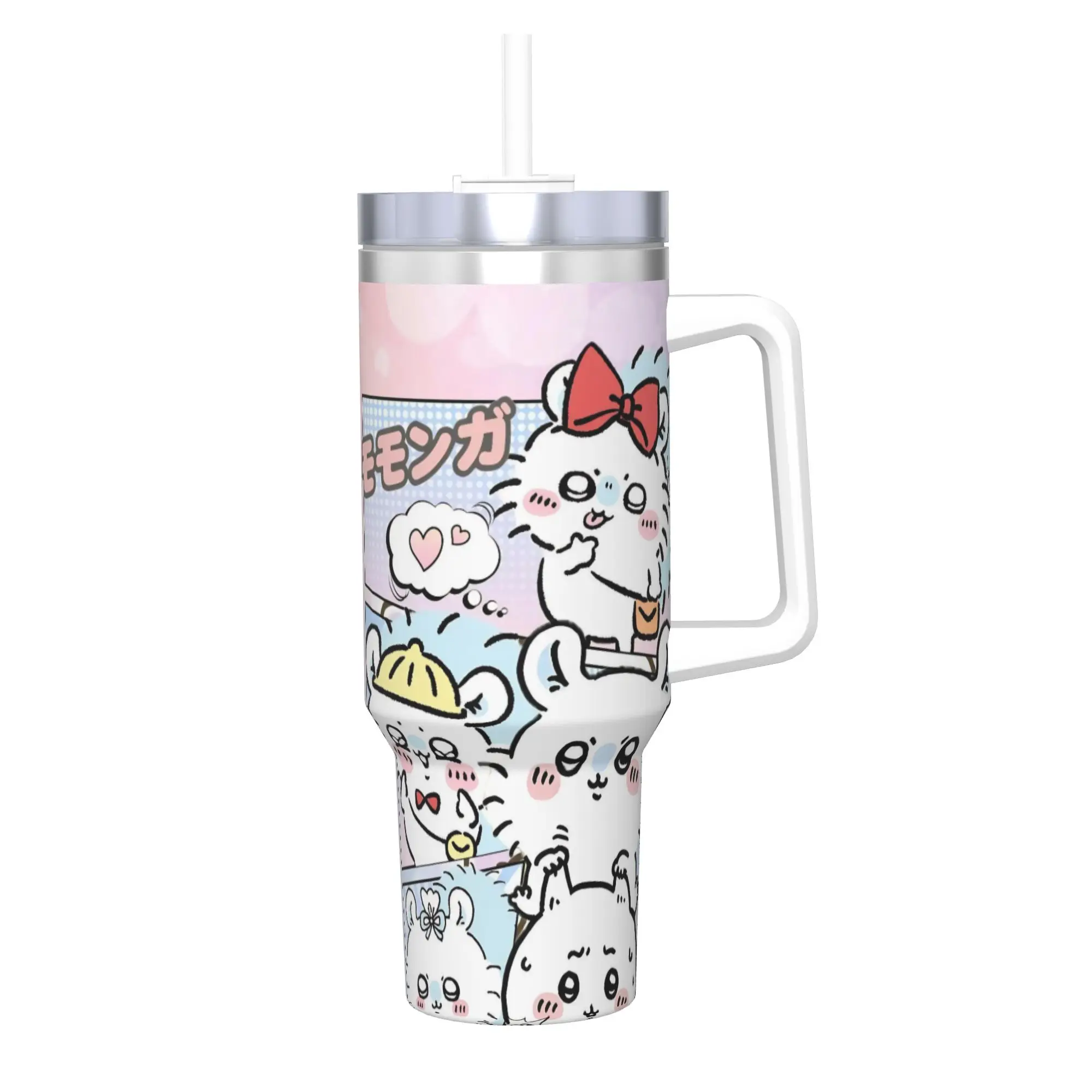 Stainless Steel Tumbler Chiikawas Kawaii Anime Manga Thermal Cups  Heat Preservation Cold and Hot Car Mugs Travel Water Bottle