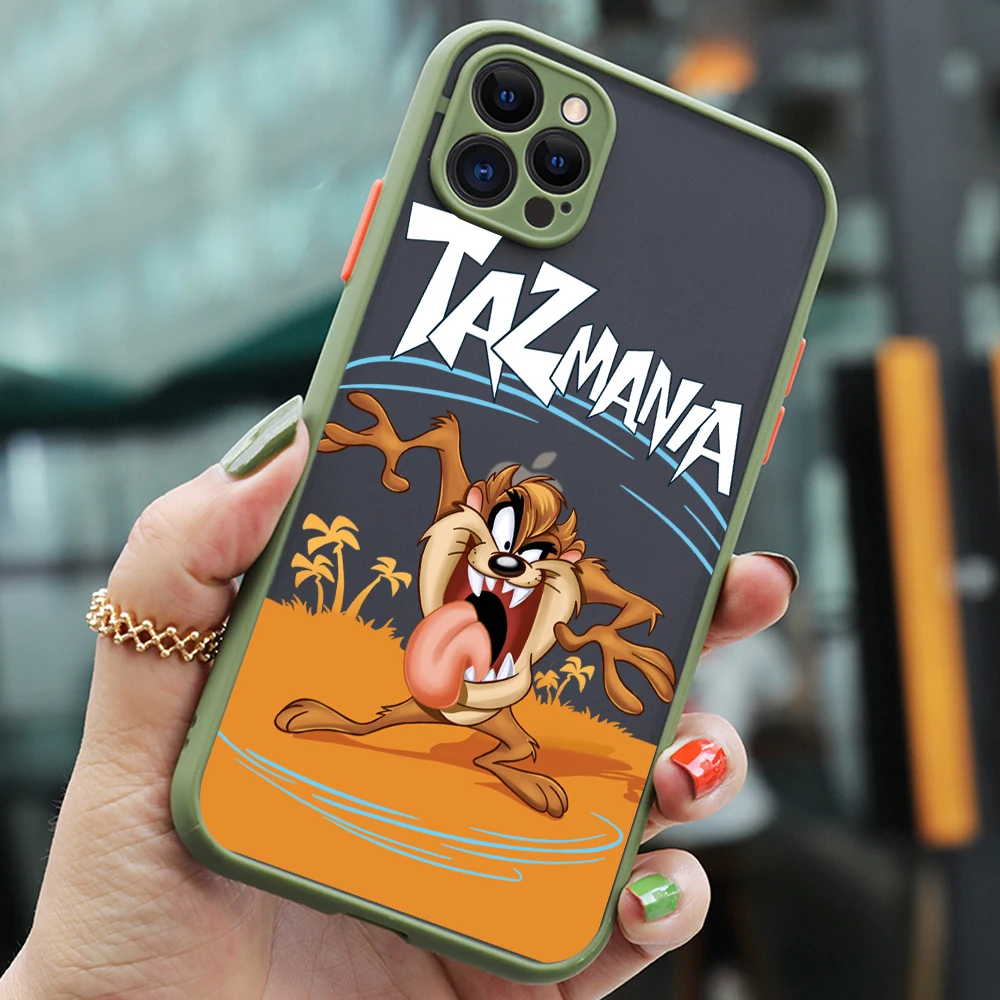 Cartoon Taz-Manias Tasmanians Phone Case For iPhone 15 14 13 12 11 Pro Max X XR XSMax 7 8 Plus Matte Transparent Back Cover