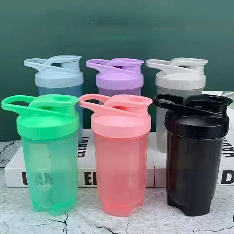 1pc 500ml Milk Shake Cup Sports Fitness Portable Water Cup with Scale Brewing Protein Powder