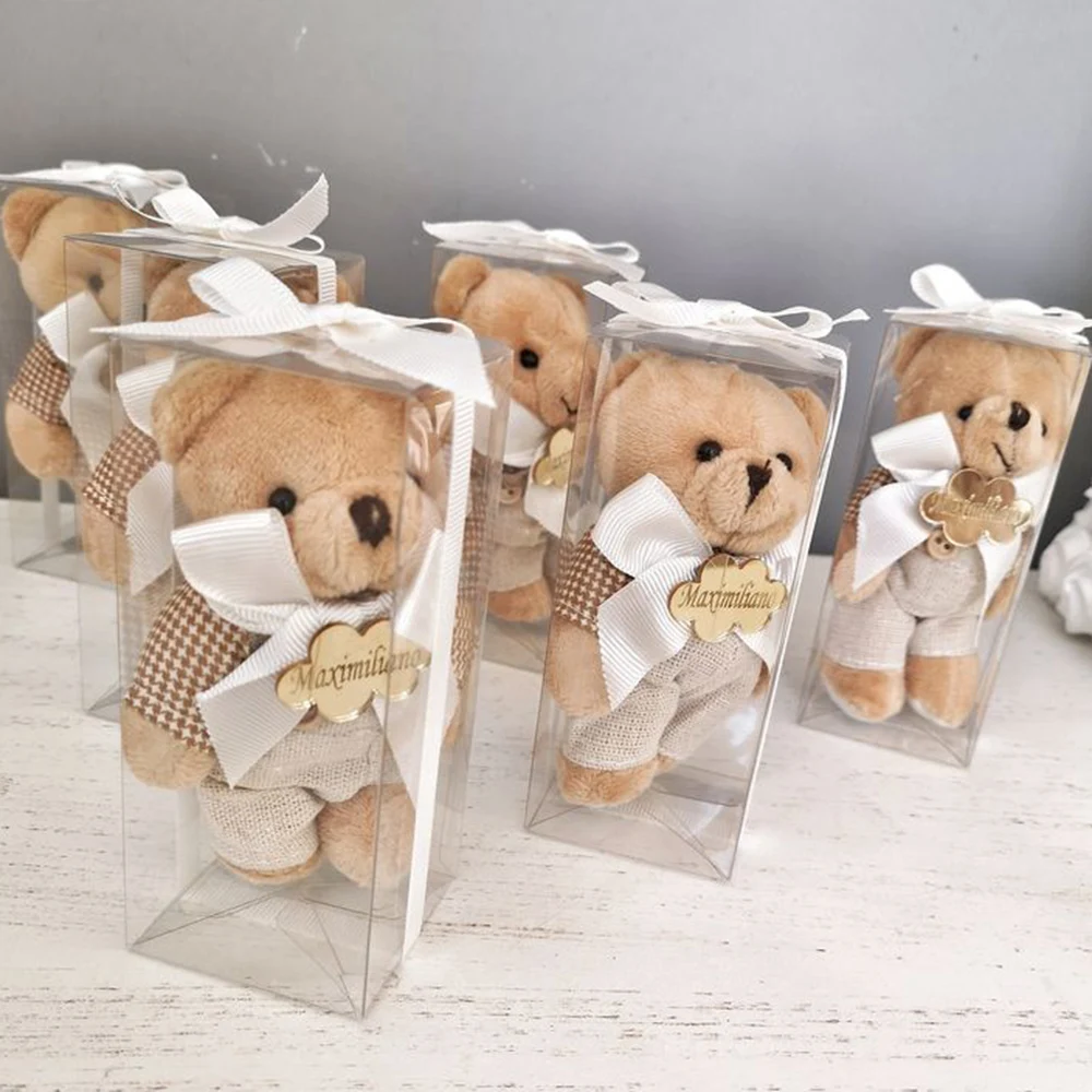 Baby Shower Favors Personalized Bear Keychain Welcome Baby Birthday Gift Christening Baptism Gifts for Guests Party Favor