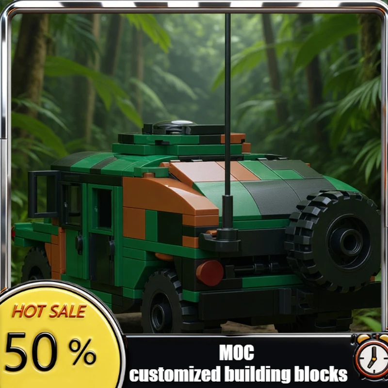 288 PCS Custom Tank Model Humvee MOC Customize Modular Building Block Popular Brick Kids Model Design DIY Boys Holiday Toy Gifts