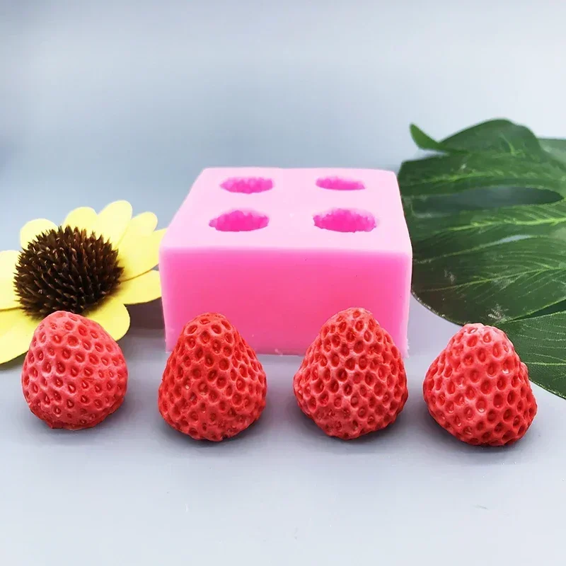 Strawberry Silicone Mold Fondant Chocolate Jelly Making Cake Tools Decorative Mold Oven Steam Available DIY Clay Resin Art