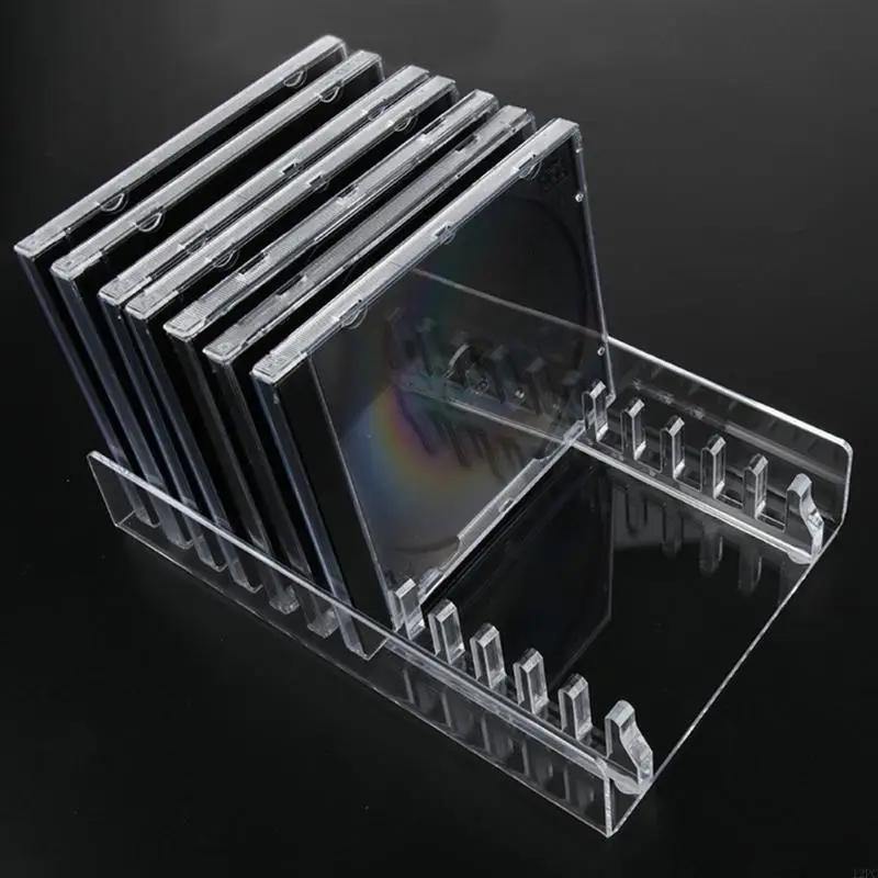 12PC Clear Acrylic CDs Shelf, Transparents CDs Case Organizers Rack for Office and Home Media Collection