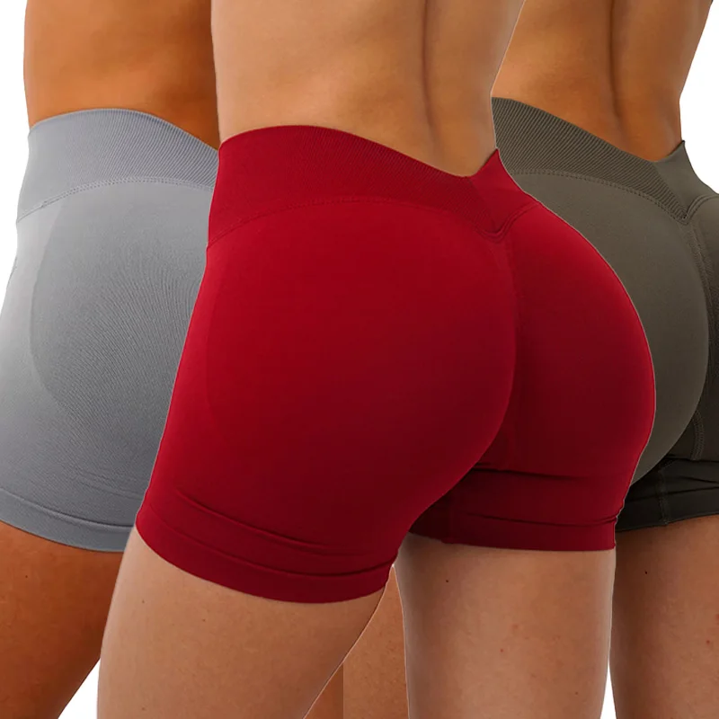 

Шорты для фитнеса в европейском и американском стиле с эффектом подтяжки ягодиц, дышащие шорты с V-образным вырезом на талии, брюки с эффектом пуш-ап для тренировок, для занятий силовыми упражнениями