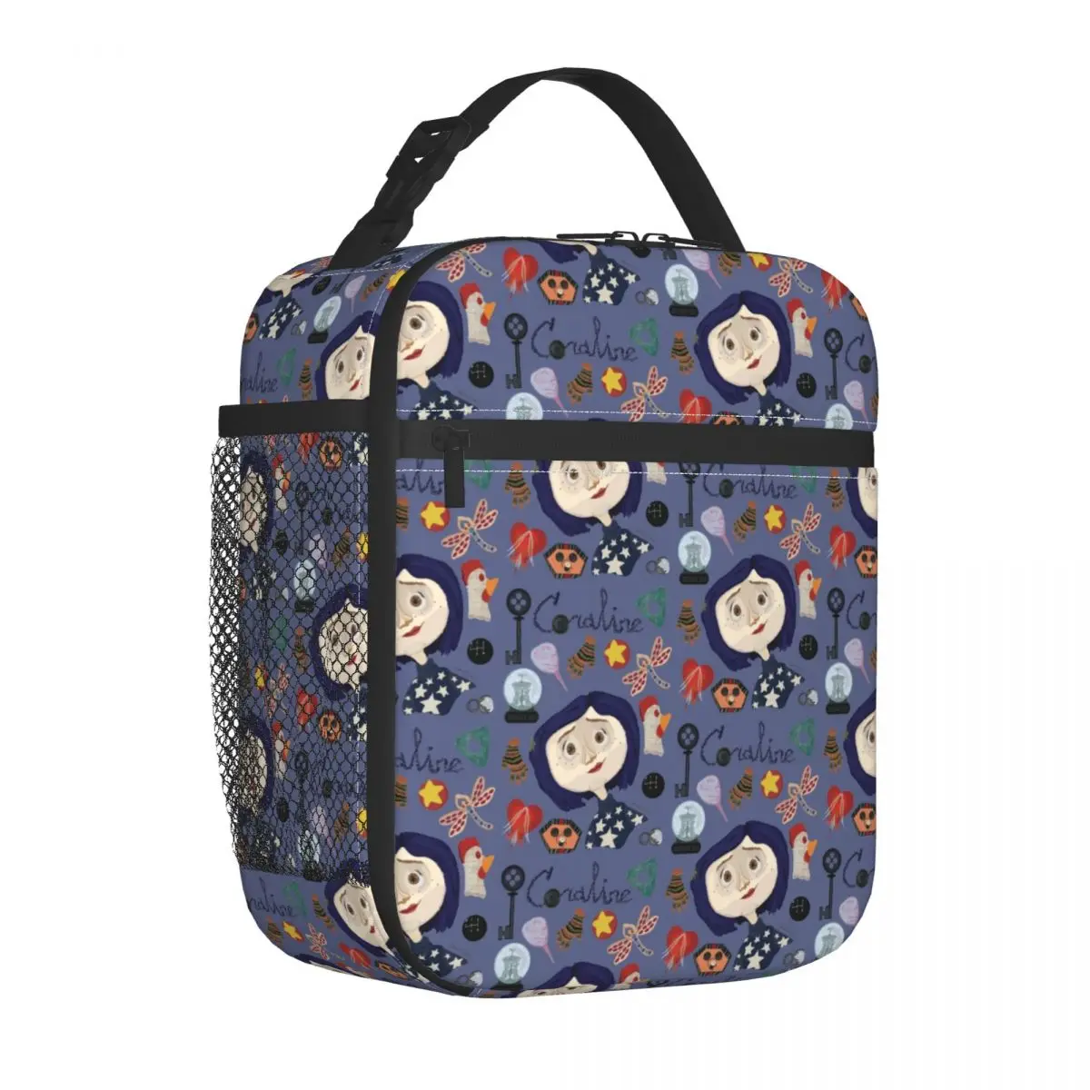 Borsa da pranzo isolata Coraline con pellicola Horror di Halloween personalizzata per le donne borsa termica per borsa termica Bento Box Work School