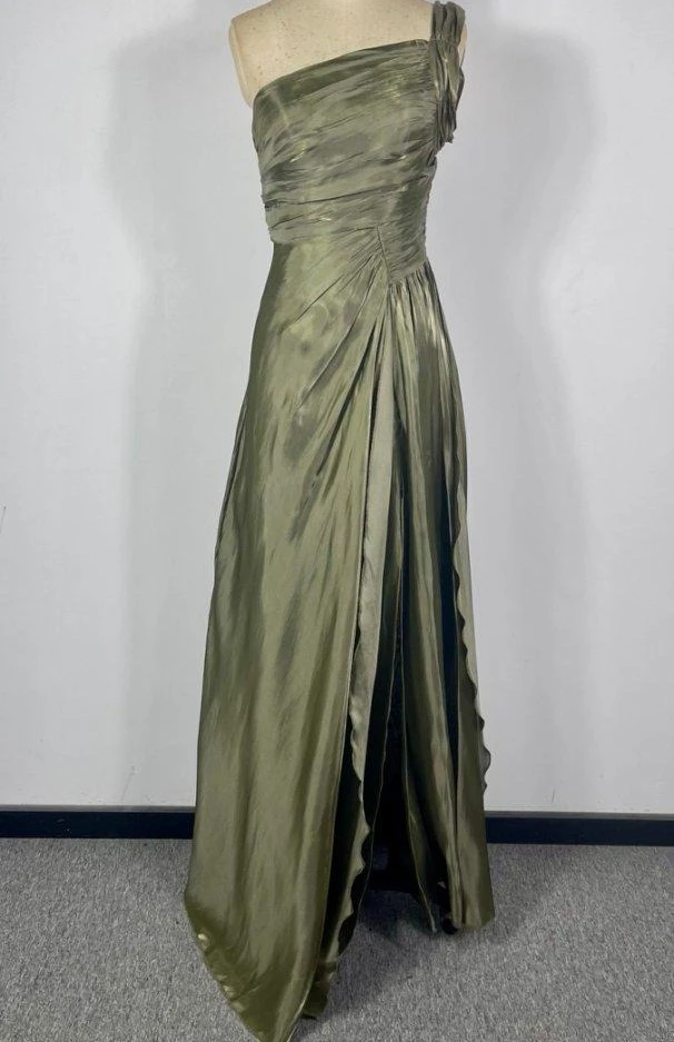 Party Dress Shirring Women Vestidos Ankle Length Dresses Inclined Shoulder Loose Fit Spliced Sexy Elegant 2025 Summer Solid