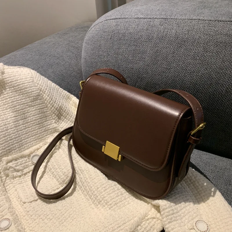 

Retro texture and Western style small bag, new trendy small square bag, simple and versatile single shoulder crossbody bag
