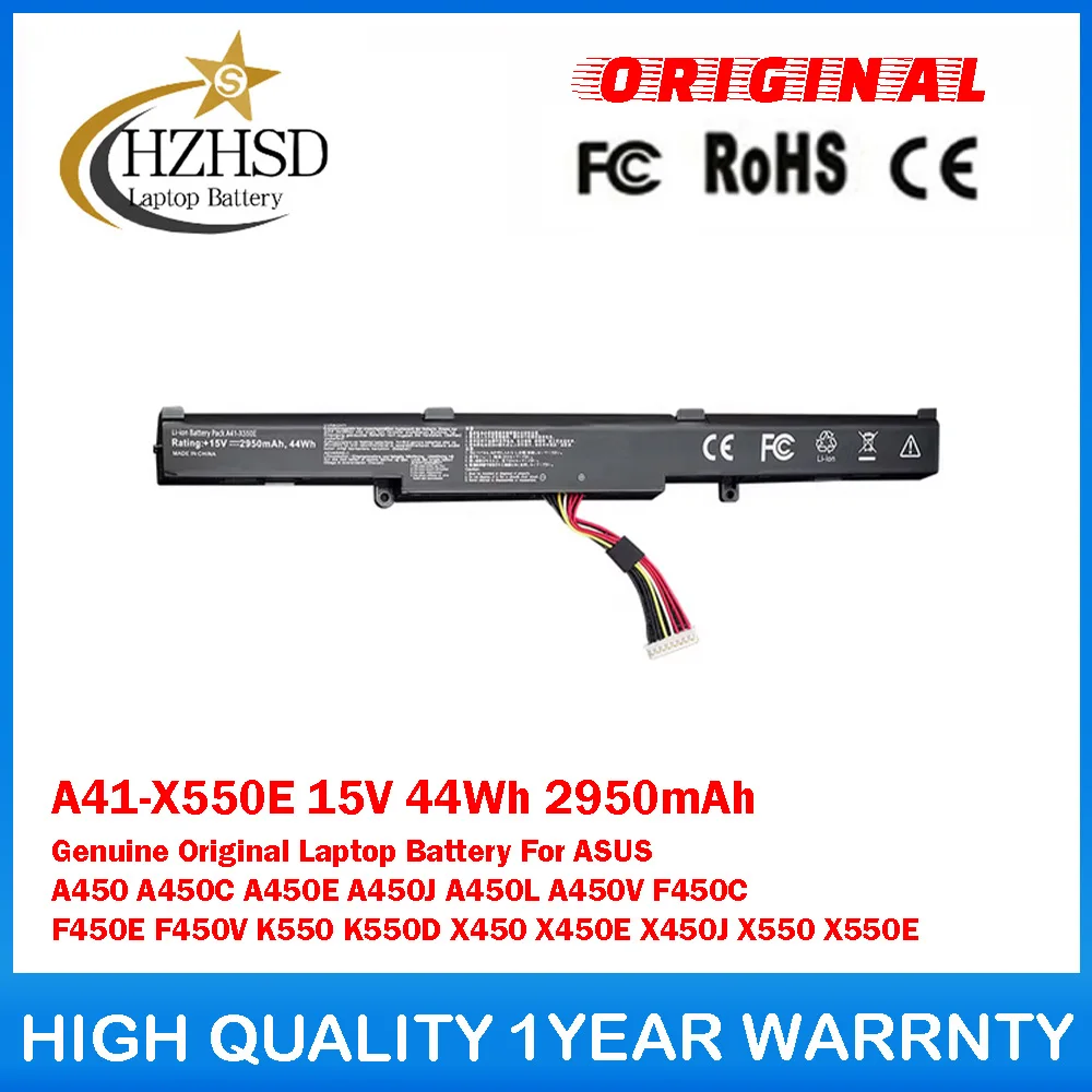A41-X550E 15V 44Wh 2950mAh Genuine Original Laptop Battery For ASUS A450 A450C A450E A450J A450L A450V F450C F450E F450V K550D