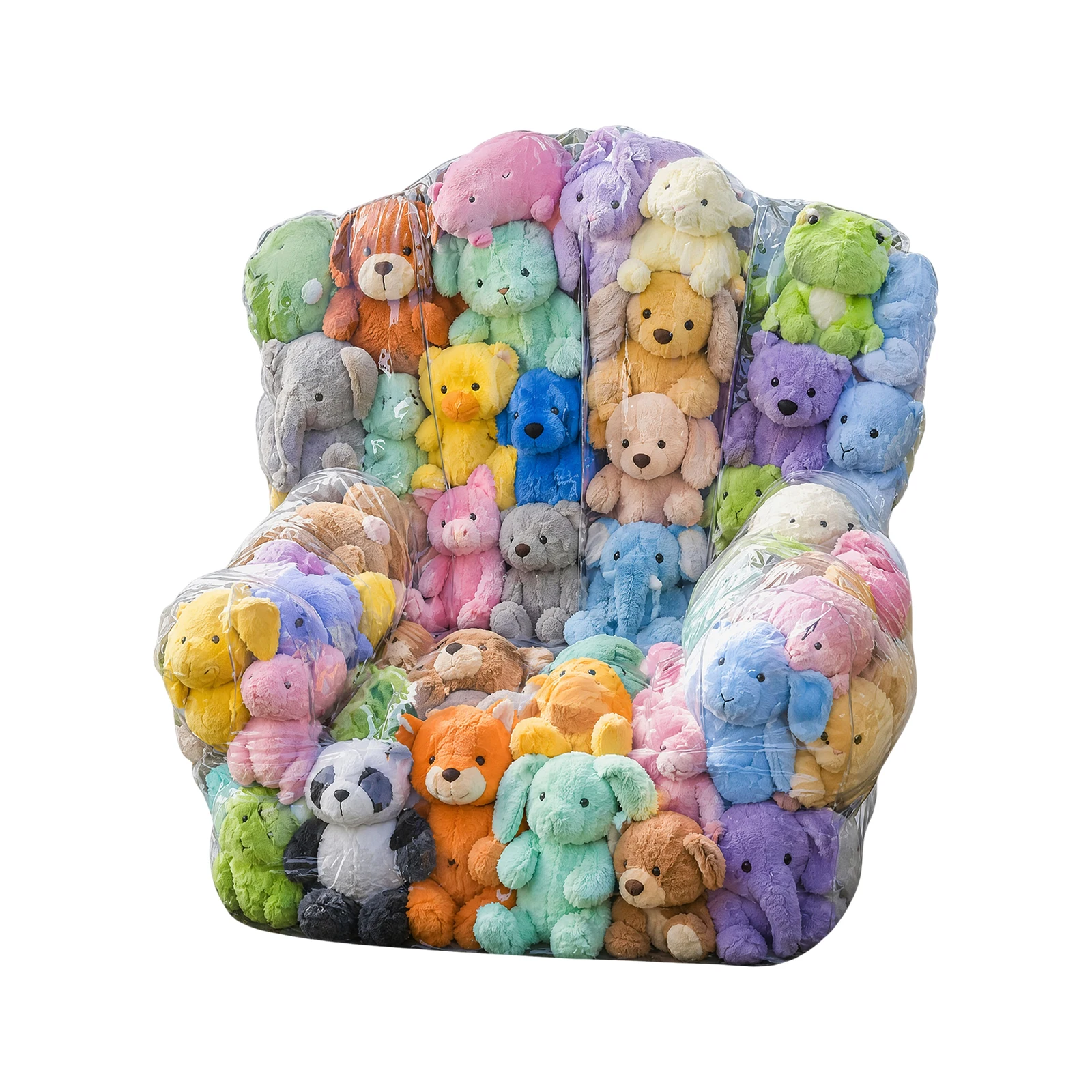 Clear Stuffed Animal Storage Bean Bag with Zipper for Home Decor Plush Doll Organizing Chair Covers Cover Only & No Filler
