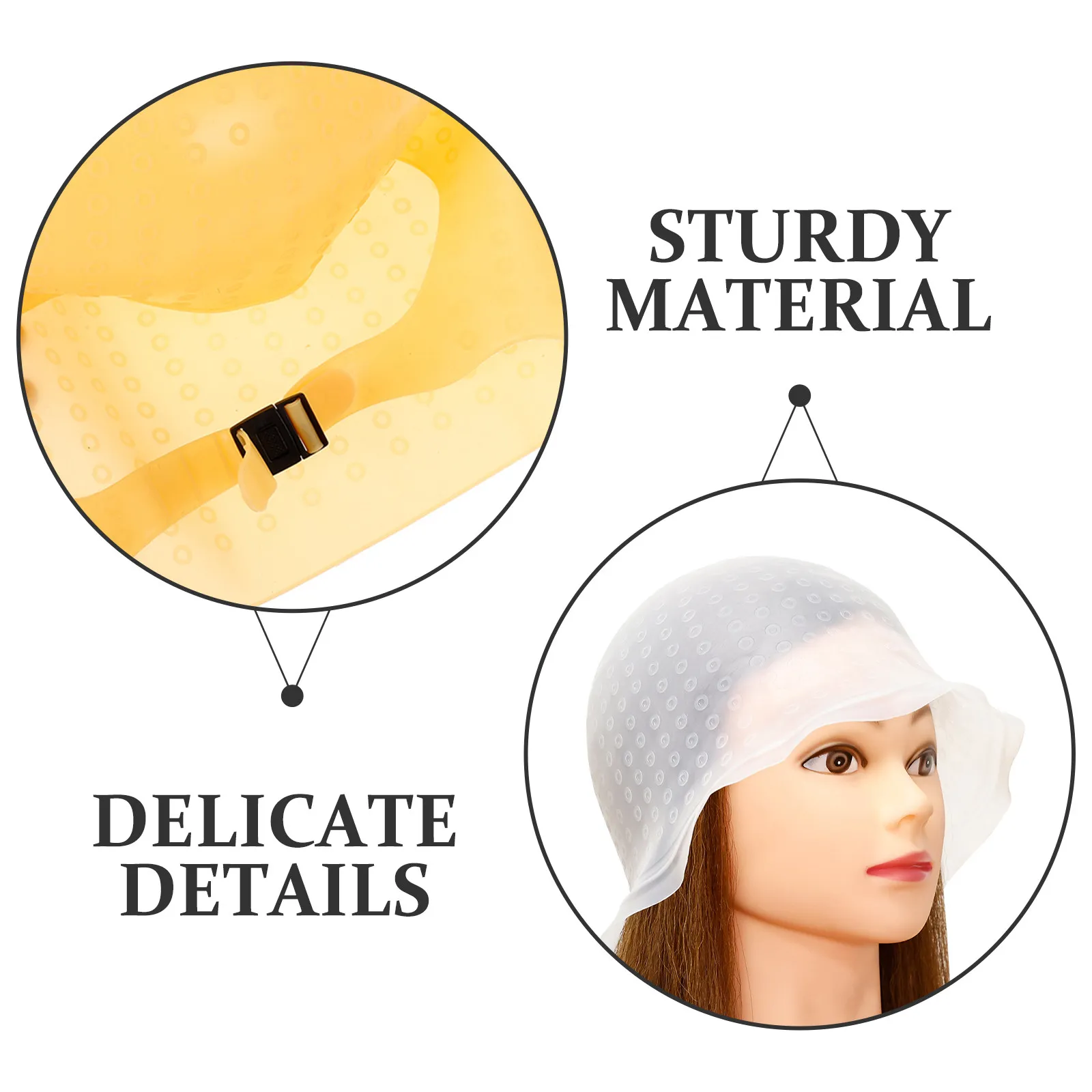 2Pcs Reusable Silicone Hair Dye Cap Transparent Highlighting Bonnet with Evenly Spaced Holes for Precise Pull-Through Highlights