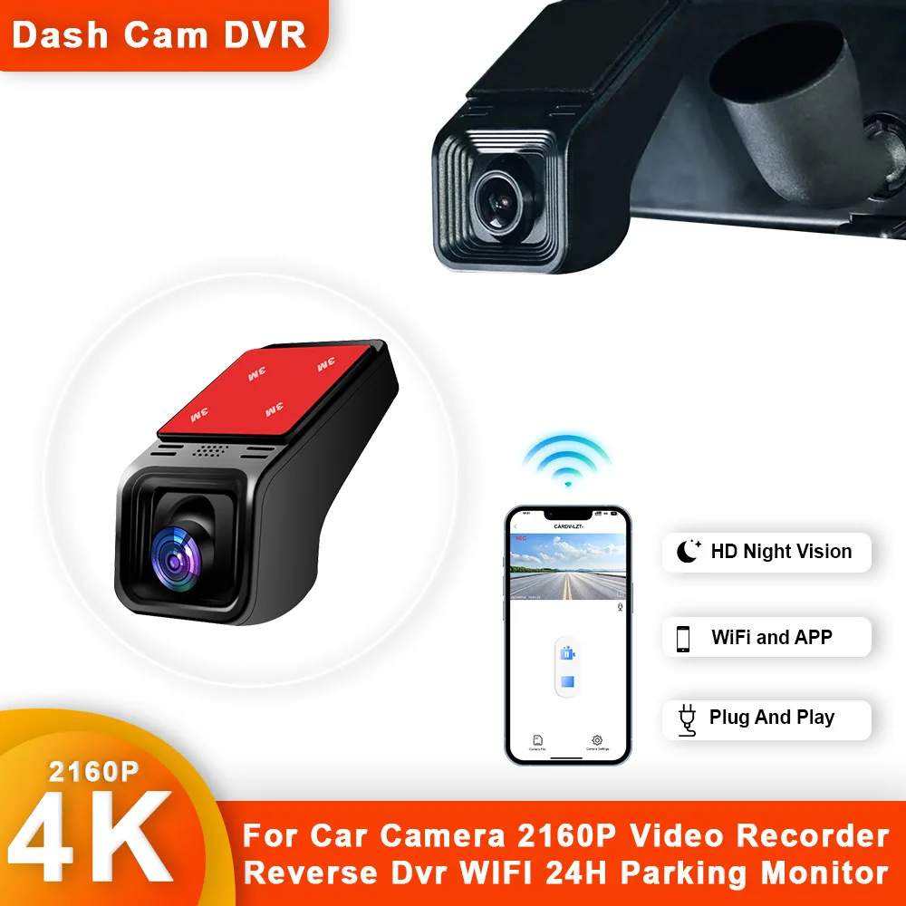 

4K HD Universal Car Dvr Dash Cam camera Wifi Mobile APP control dashcam Video Recorder Auto Night Vision 24H Parking Monitor