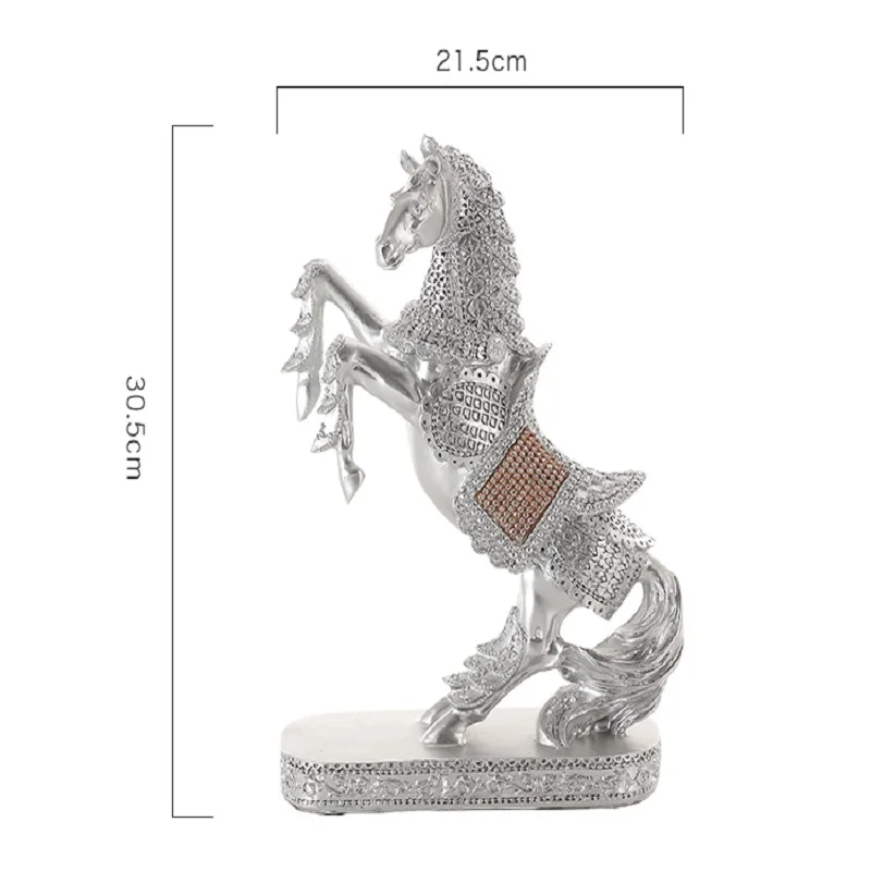 Horse Resin Sculpture Model Home Office Bar War Horse Faith Statue Crafts Ornaments Animal Origami Modern Art Decoration Gift