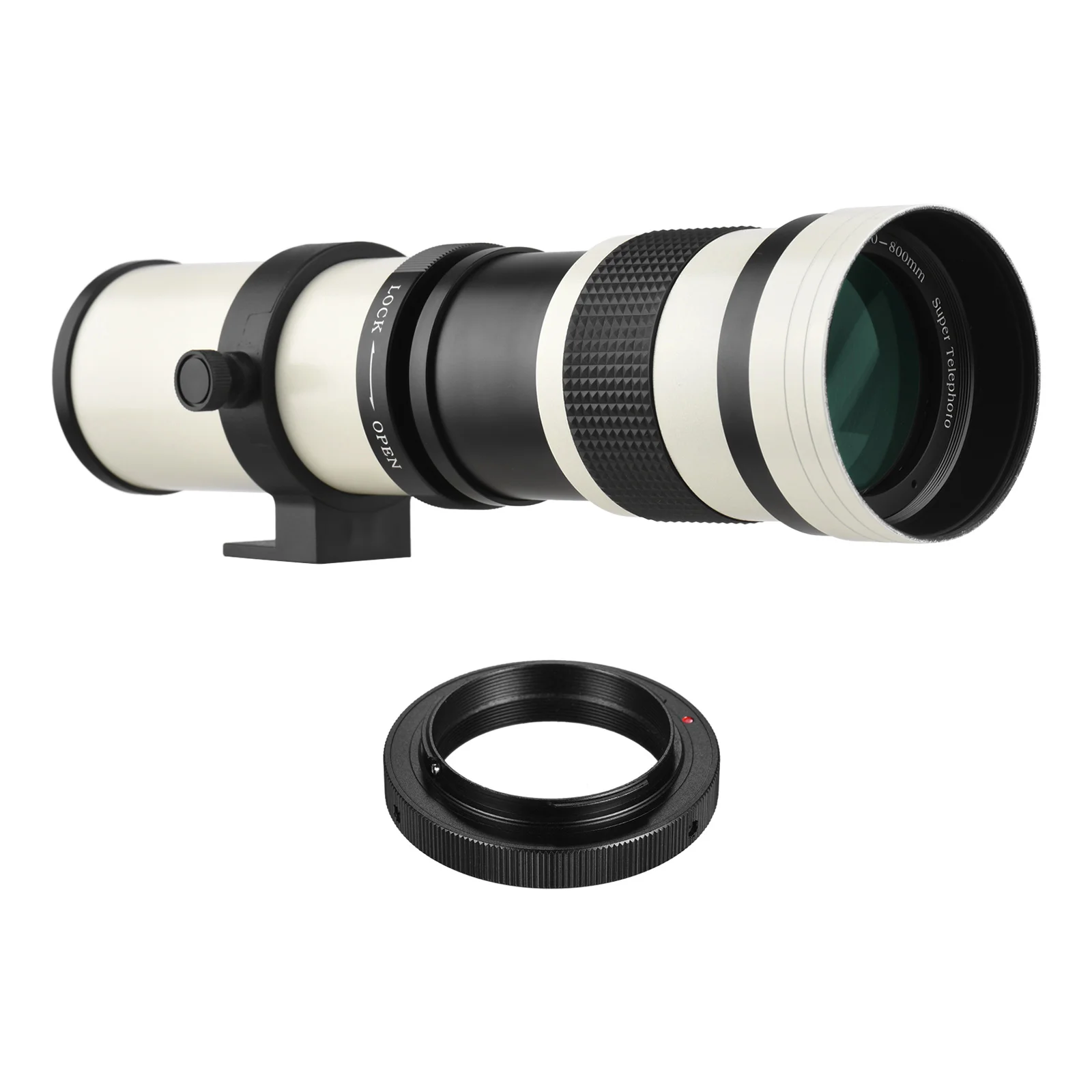 Camera MF Super Telephoto Zoom Lens F/8.3-16 420-800mm T2 Mount Universal 1/4 Thread Replacement for Nikon AI-mount D50 D90 D510