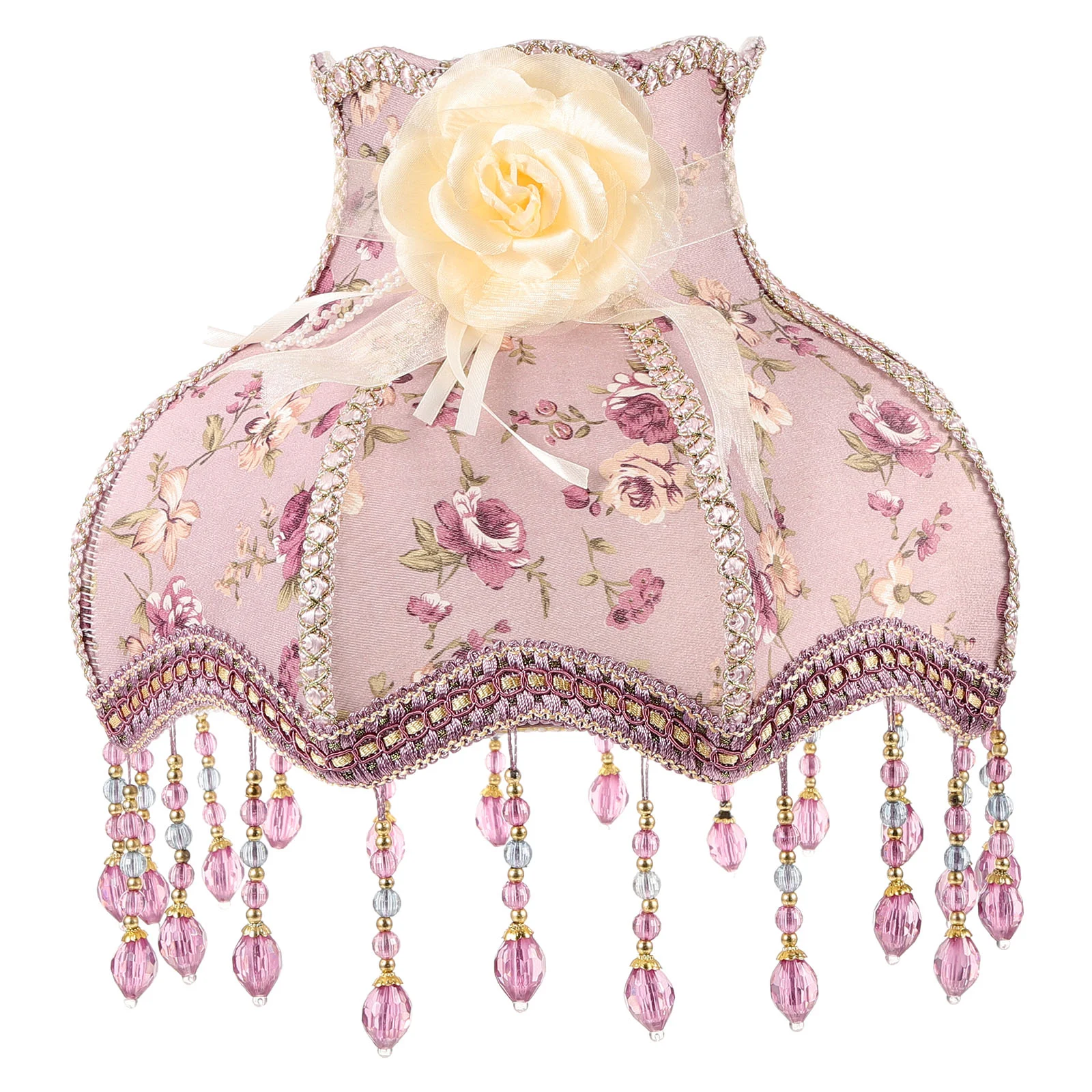 

Purple Lilac Beaded Lace Lampshade Supply Small for Wall Bell Shades Chandelier Cloth Lampshades Desk Light Drum Cover Floor