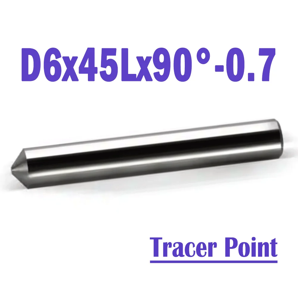 2 Pcs/lot D6x45Lx90°-0.7 Raize 55 Series High-speed Steel Tracer Point Key Machines Accerioes For 363/333L/339/369/368A&B