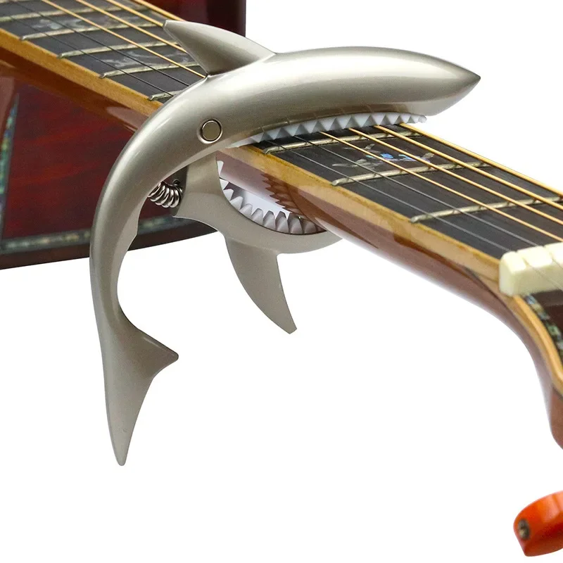 Metal Shark Guitar Capo Funny Creative Zinc Alloy Quick Change Clip Bass Guitars Bridge Guitar Stringed Instrument Accessories