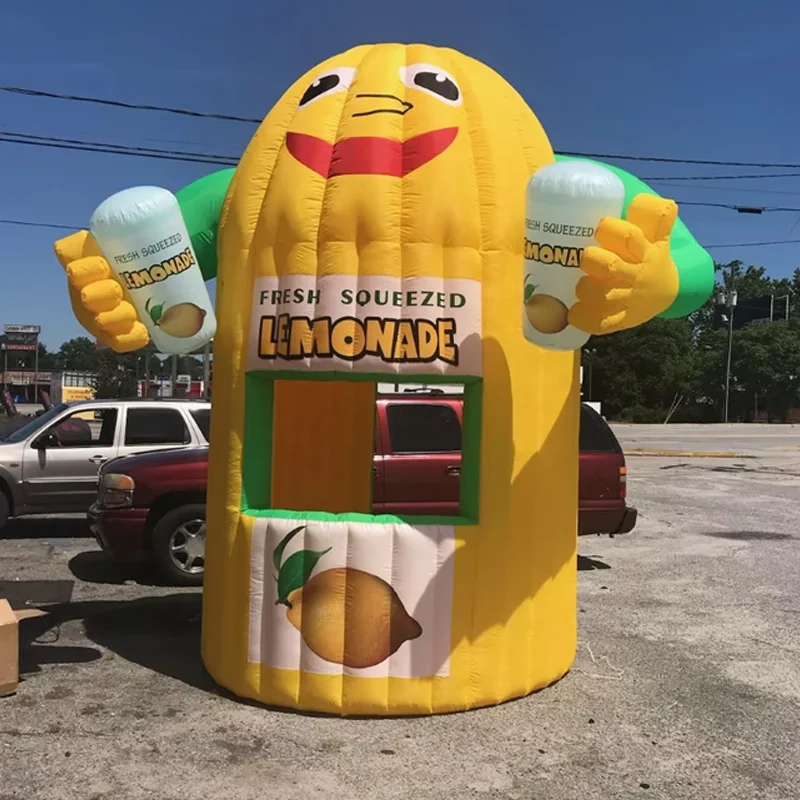 Inflatable lemon tent booth, with blower, creative graphics, event decoration props