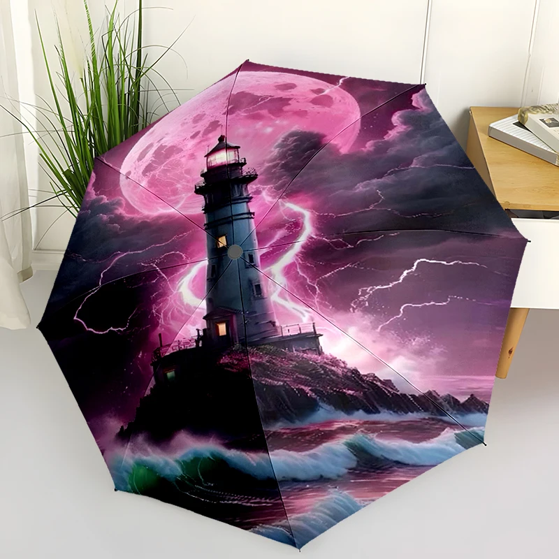 Modern Automatic Folding Umbrella - Compact 8-rib Design, Durable for Outdoor Daily Use, A Perfect Gift