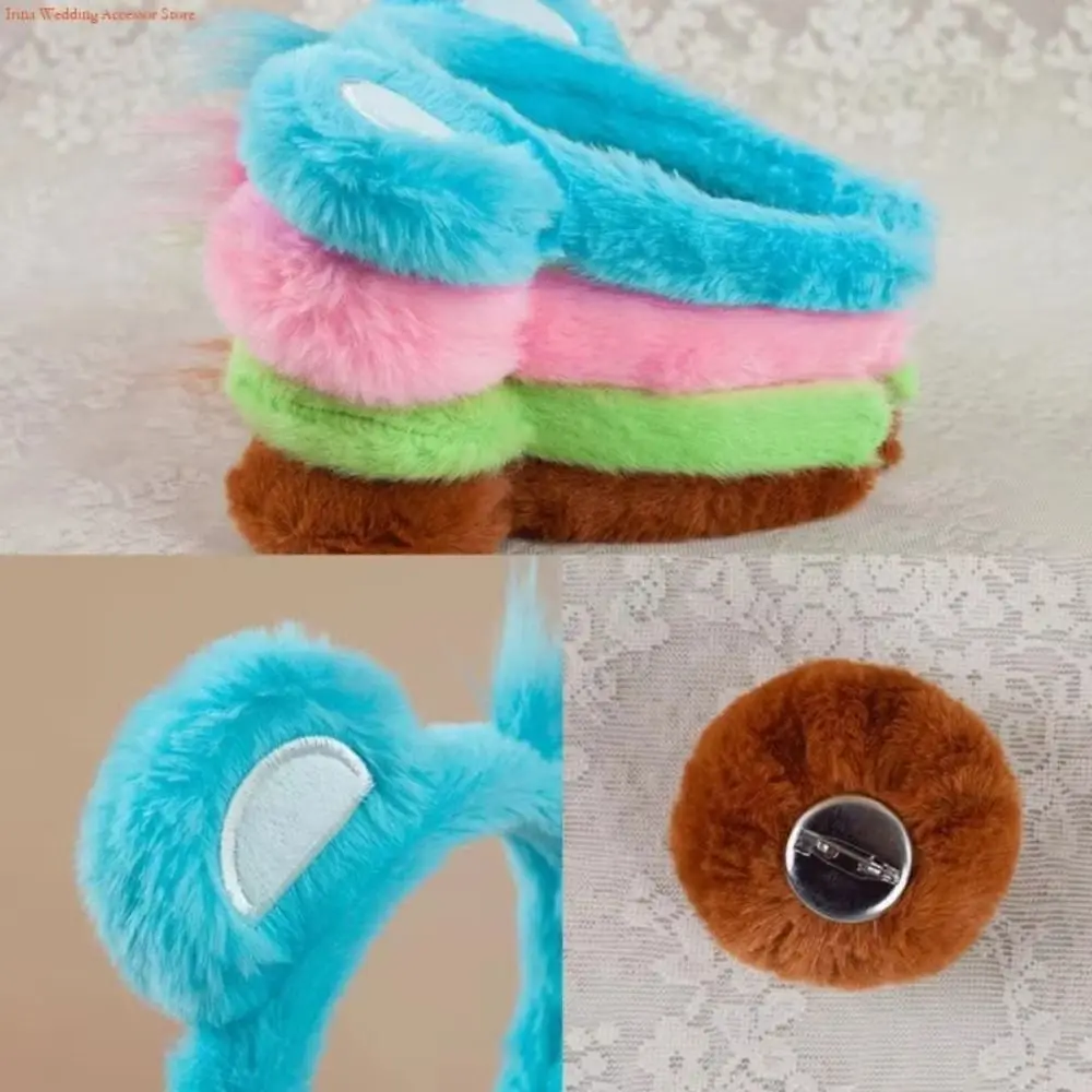 Fabric Animal Headband Soft Fuzzy Texture Animal Ear Cartoon Hair Hoop Multicolor Options Stretchable Hoop