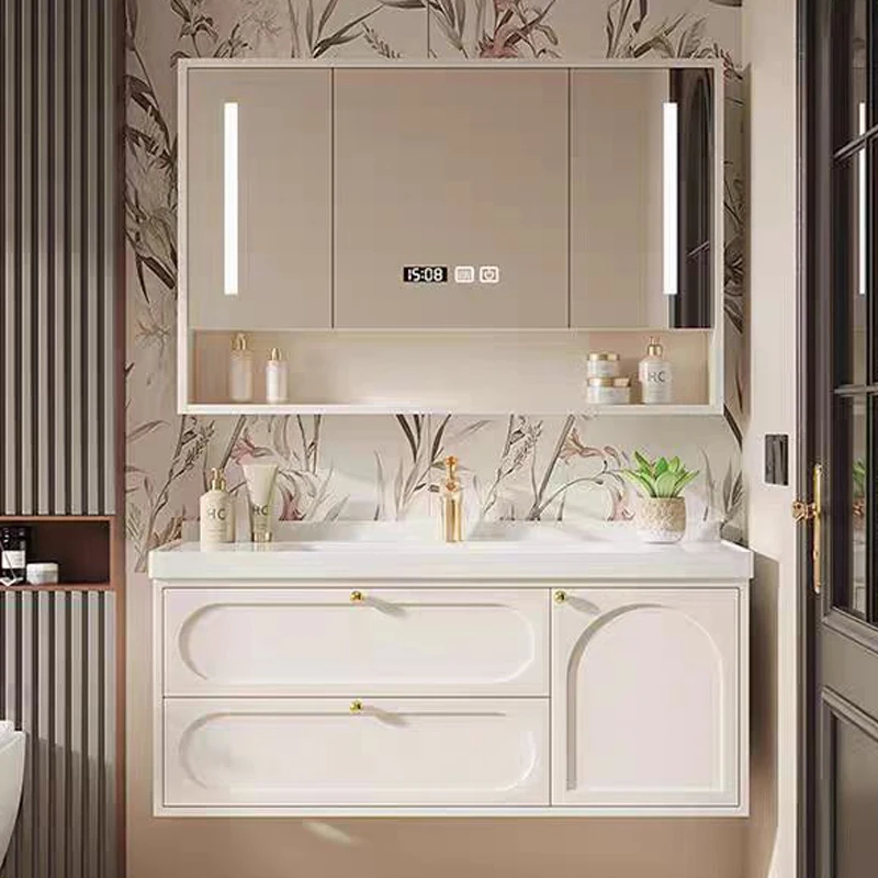 

Compact Drawer Bathroom Cabinet Integrated Luxury Wooden Storage Bathroom Cabinet Vanity Show Bedroom Gabinete Trendy Furniture