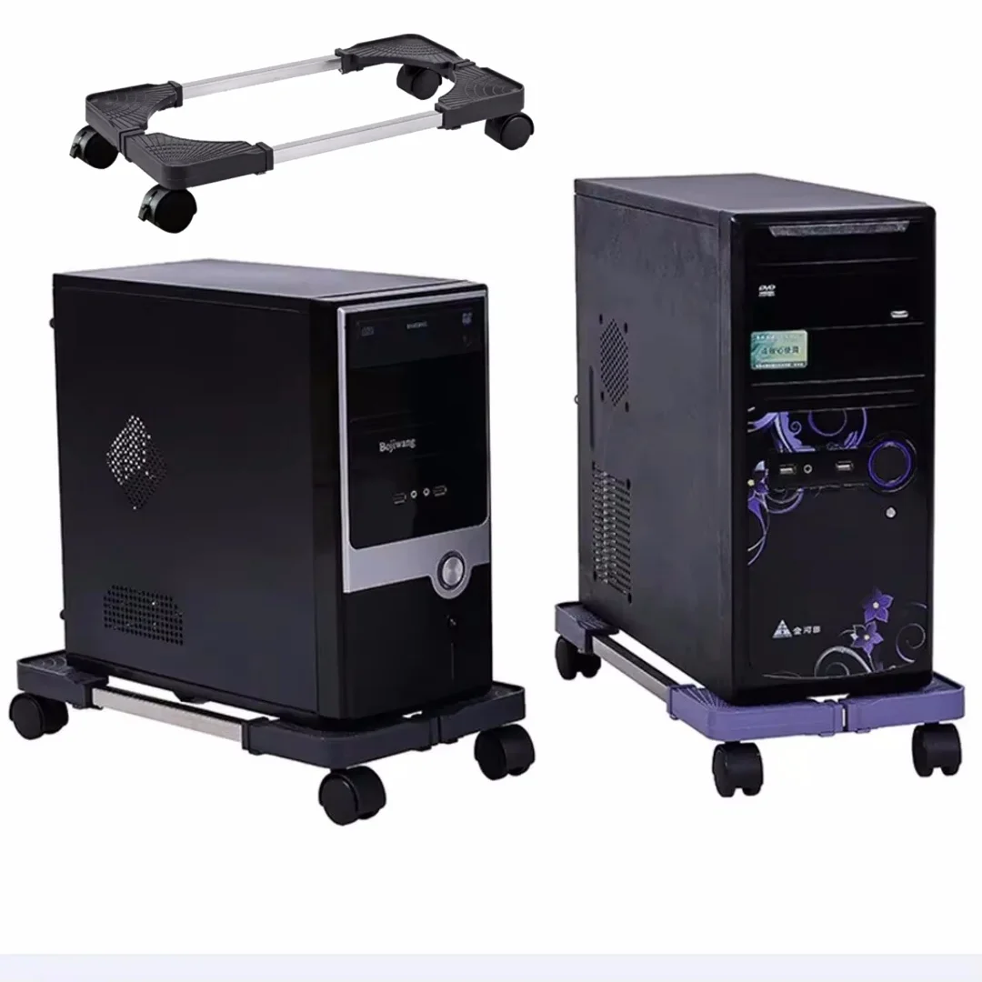 Support de tour de processeur d'ordinateur, support de processeur Mobile réglable, support de tour de PC avec roulettes roulantes, largeur réglable