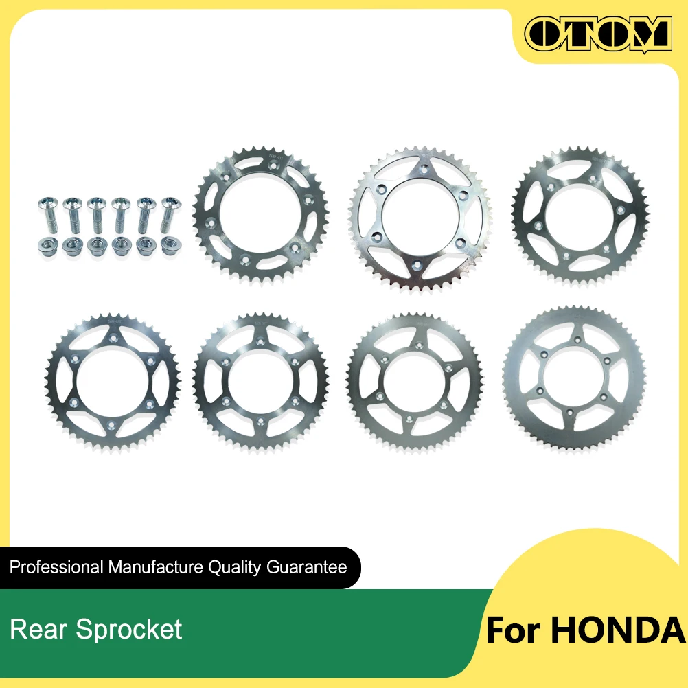 OTOM Motorcycle Steel Chain Rear Sprocket Wheel Disc Plate For HONDA CR125R CRF230L XR400 XR650R CR500 Beta Motor Motocross Part