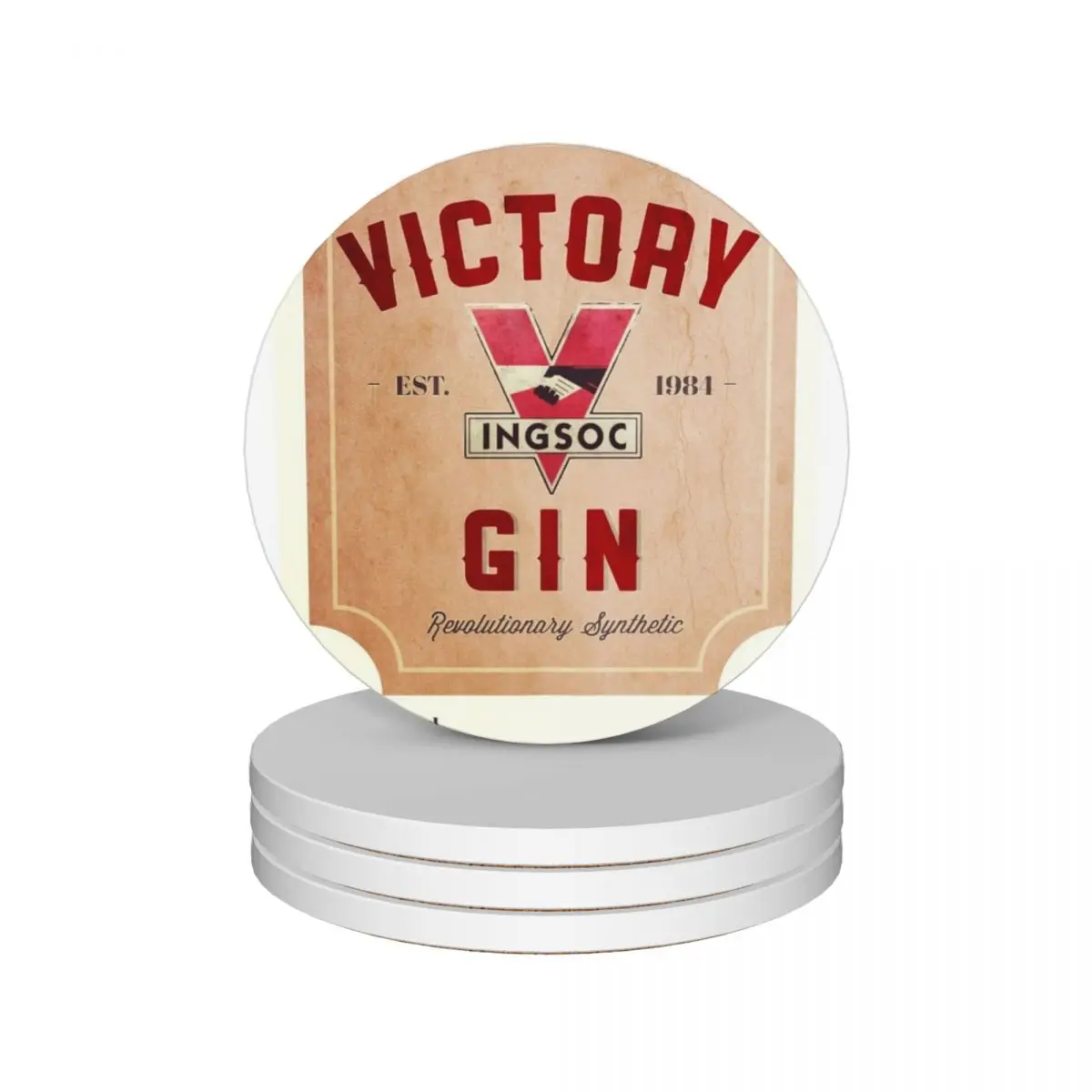 

victory gin 1984 by george orwell Ceramic Coasters (Set of 4) cute set christmas tea customized Coasters