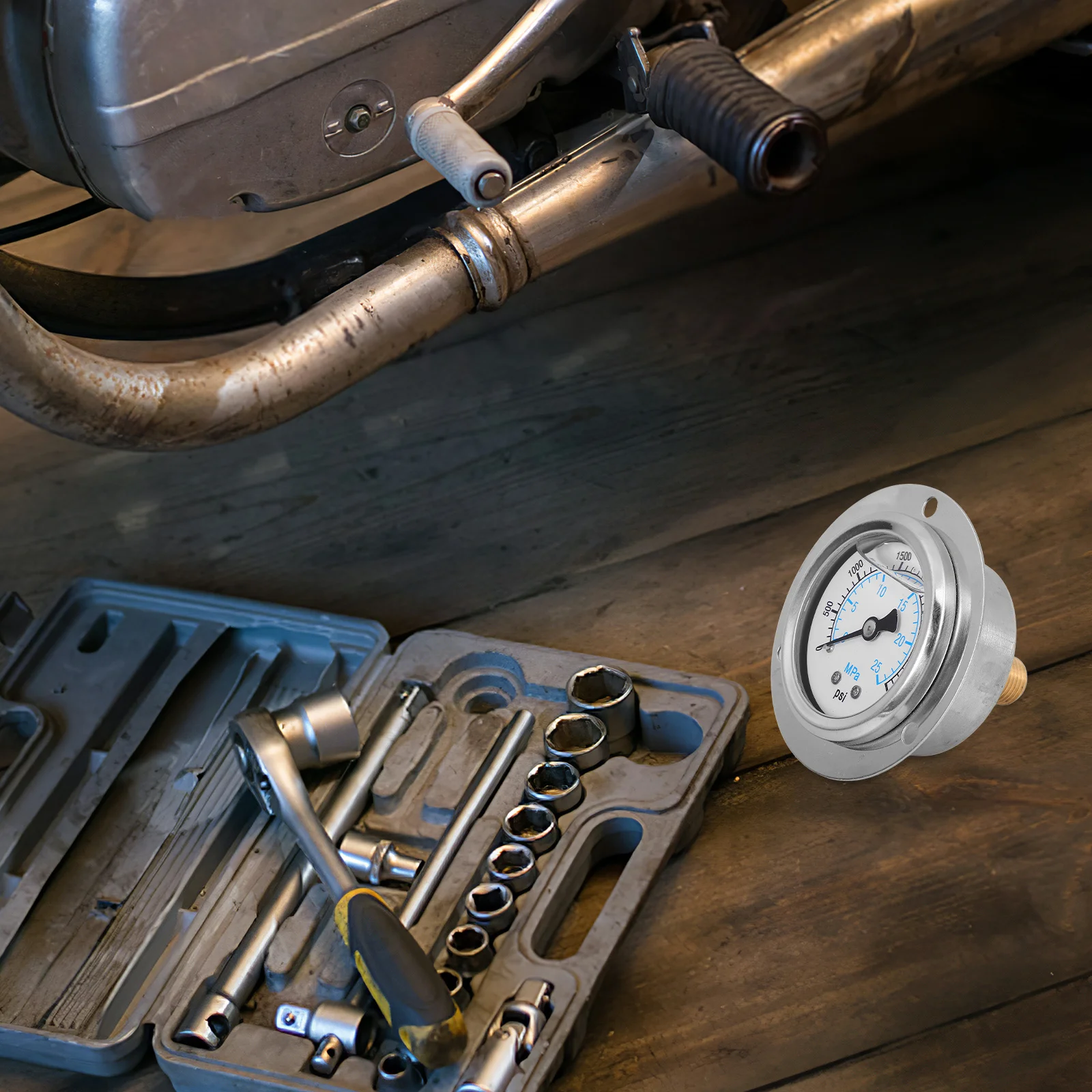 

Panel Mount Pressure Gauge Vibration Resistant Liquid Pressure Meter Easy Installation Maintenance High Reliability Flange Metal