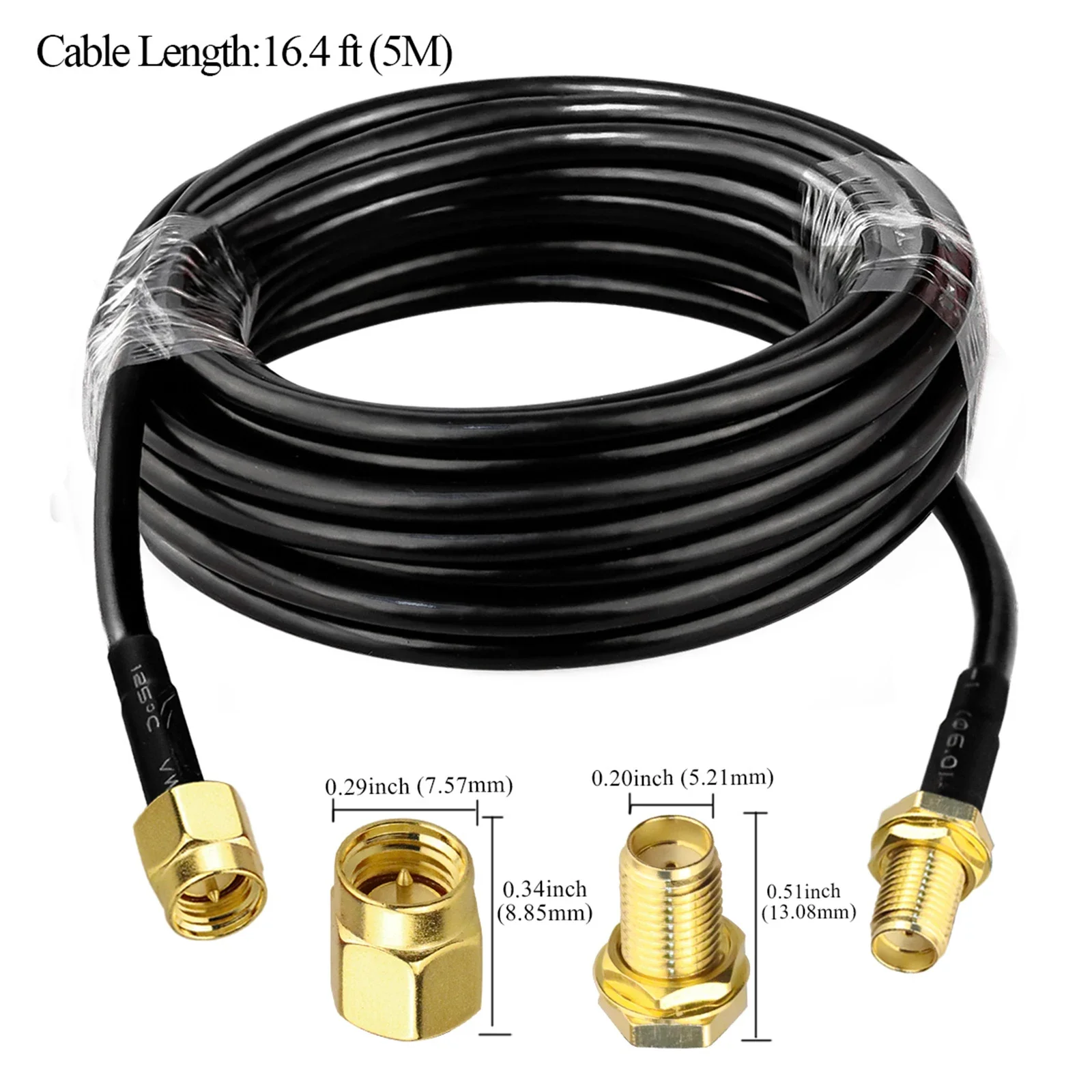 Kabel ekstensi RG58 kabel koaksial perempuan SMA laki-laki ke SMA hilang rendah kabel perakitan Coax RF 30cm 50cm 1M 2M 3M 4M 5M