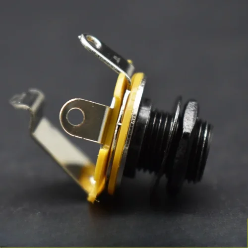 Imagen 2 del producto 1 Uds. Conector de entrada de guitarra eléctrica para guitarra eléctrica y bajo 1/4"""" (6,35mm) conector Mono Jack tuerca y arandela cromados