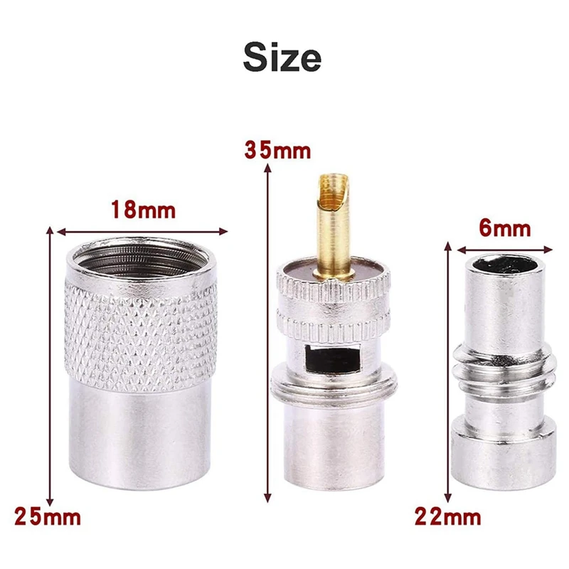 30 Pack UHF/PL-259 Solder Connector Plug With Reducer For RG8X, RG8, RG59, LMR-400, RG-213 Coaxial Coax Cable