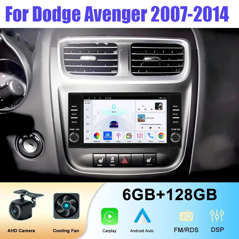 

7‘’ Car Radio For Dodge Avenger 2007-2014 Android Carplay Auto Multimedia Player Stereo Video Screen Head Unit GPS Navigation