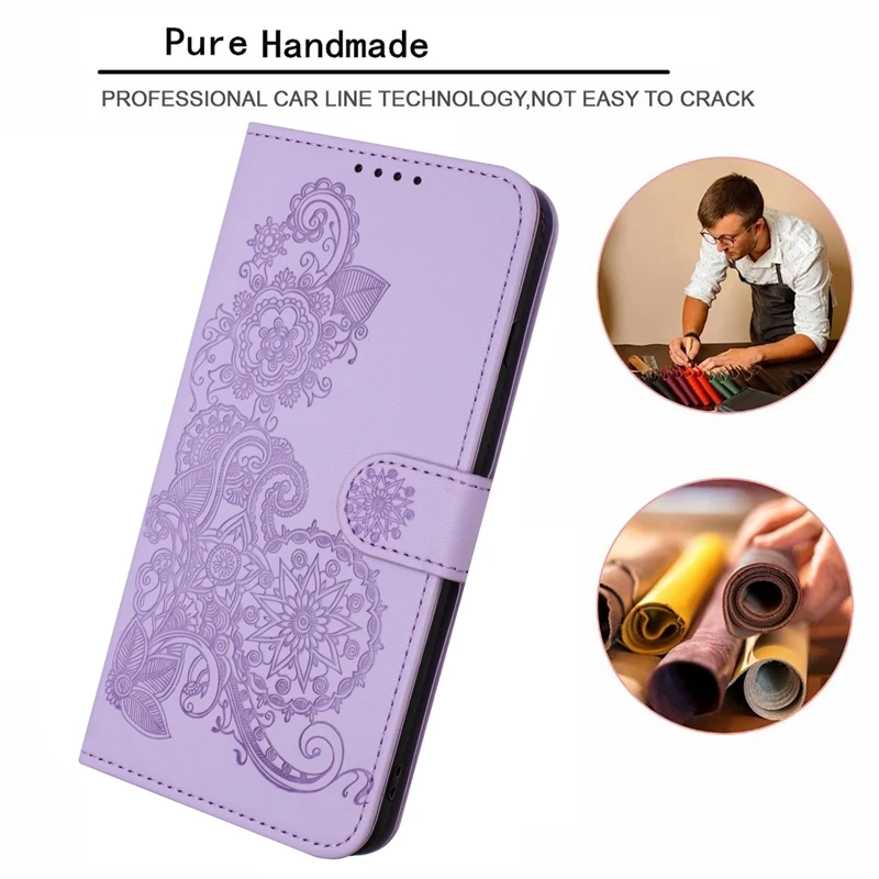 For iPhone 15 Pro Max Case Paisley Leather Case on For iPhone 15 11 12 13 14 Pro Max SE 2022 7 8 Plus X XR XS MAX Phone Cover