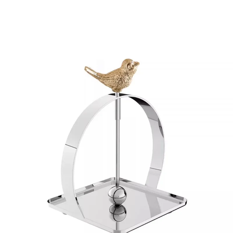 Stainless Steel Bird Paper Towel Holder Affordable Luxury Napkin Holder Simple Restaurant Ornaments High-Grade
