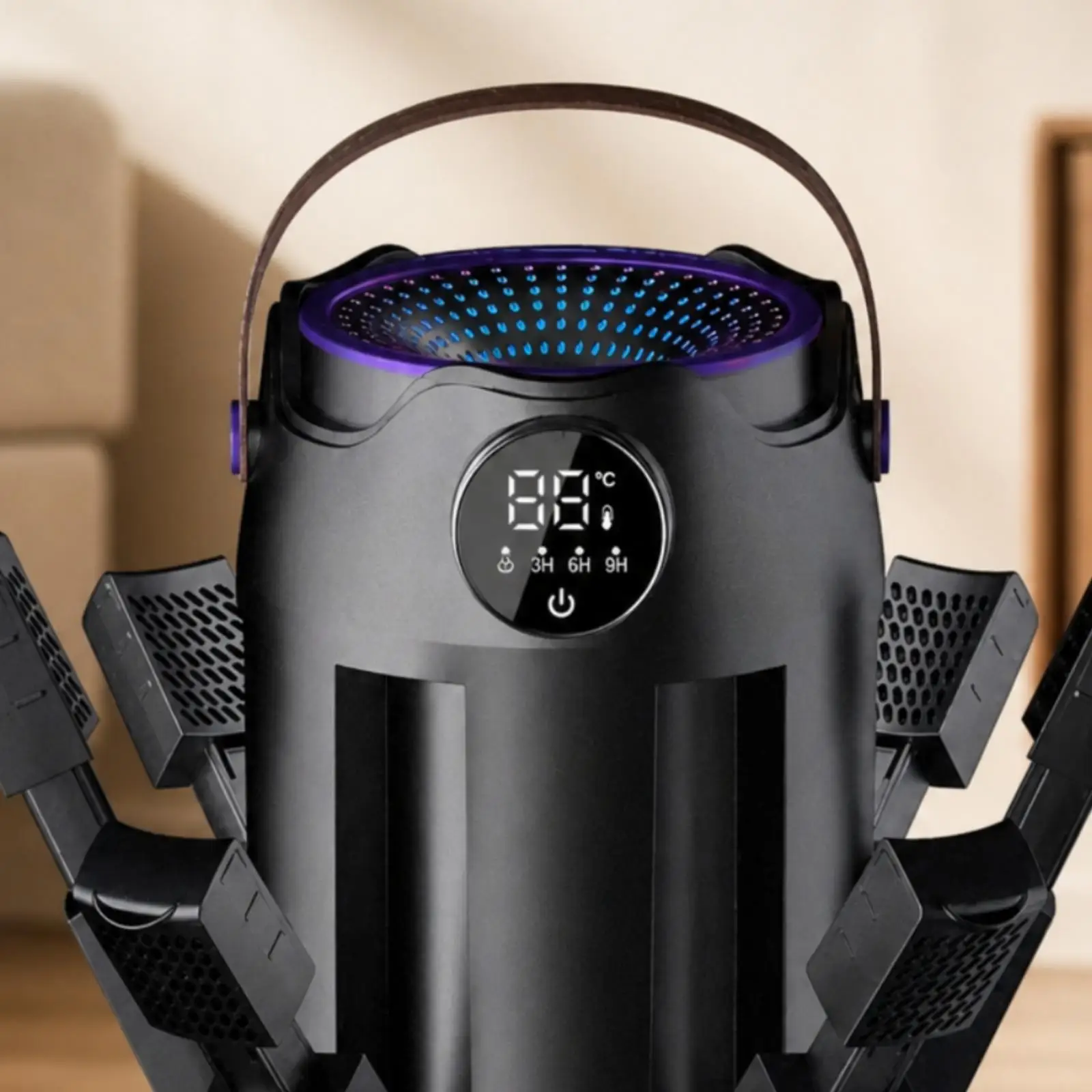 Portable Footwear Dryer with Deodorizing Feature for Dorm Rooms and Travel Use