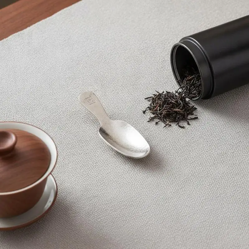 Pure Titanium Mini Teaspoon Food Safe BPA Free Portable Tea Scoop for Office Home Outdoor Travel Tea Brewing