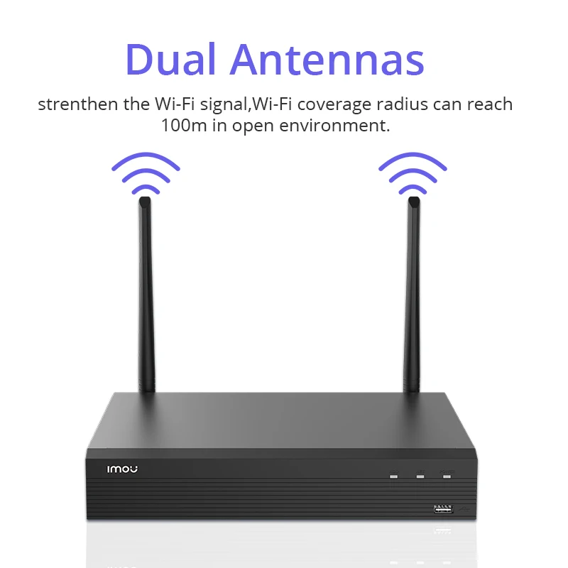 IMOU Wi-Fi Network Security System 8CH Wireless Recorder NVR Strong Metal Shell Conforms to ONVIF Standards