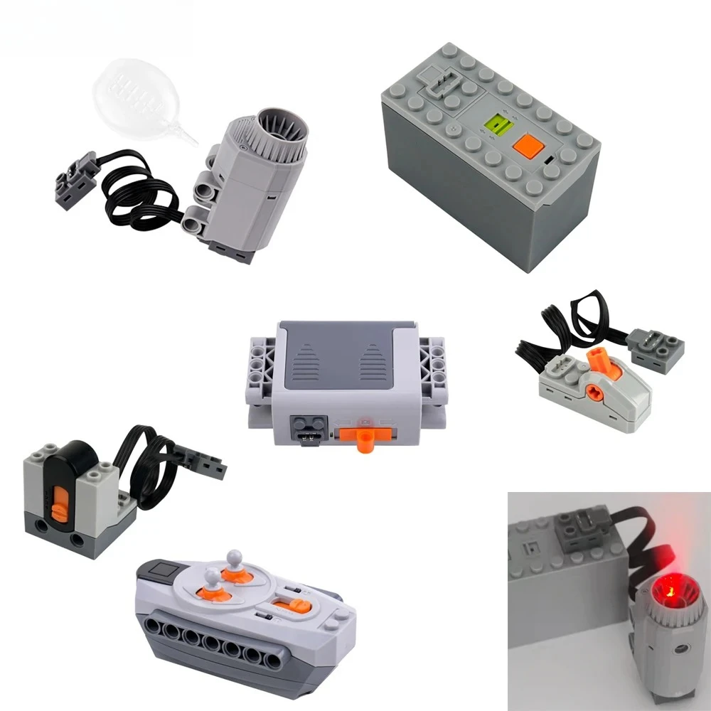 MOC Building Blocks Simulation Spray Smoking Electric Exhaust Modified Sports Car MOC Toys Model Accessories Compatible with Leg