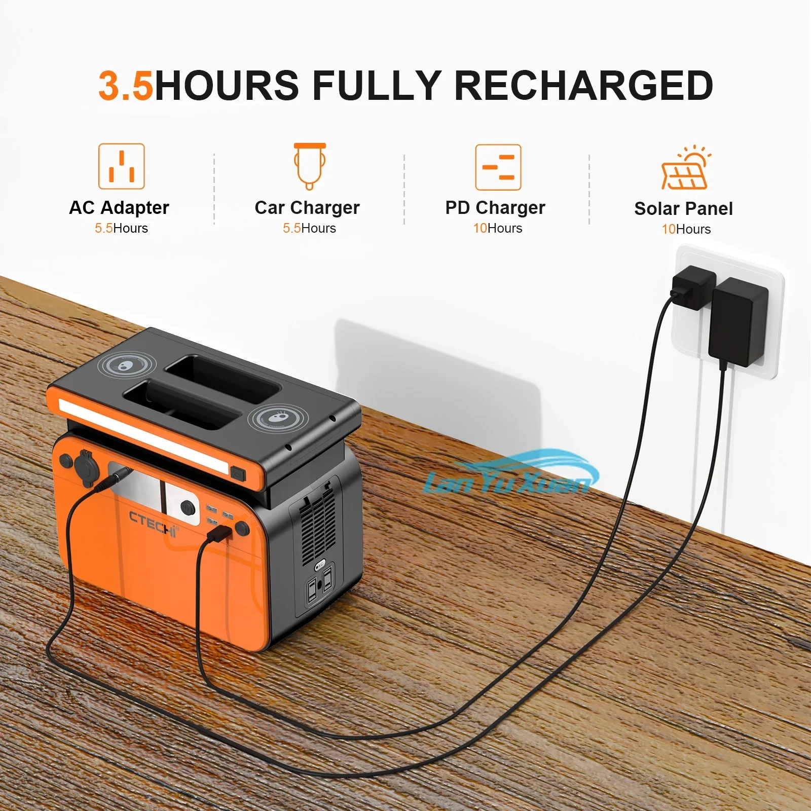 

Электростанция 500 Вт, литиевая портативная аккумуляторная батарея для кемпинга, пешего туризма, рыбалки, резервного копирования на открытом воздухе