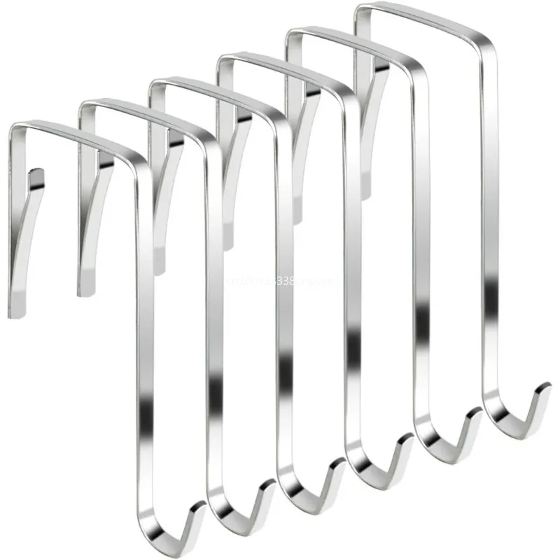 

5Pcs Over The Door Hooks Hangers Hooks Iron Prevent Scratches Heavy Duty Organizer Bedroom Hanging Clothes Storage Holder