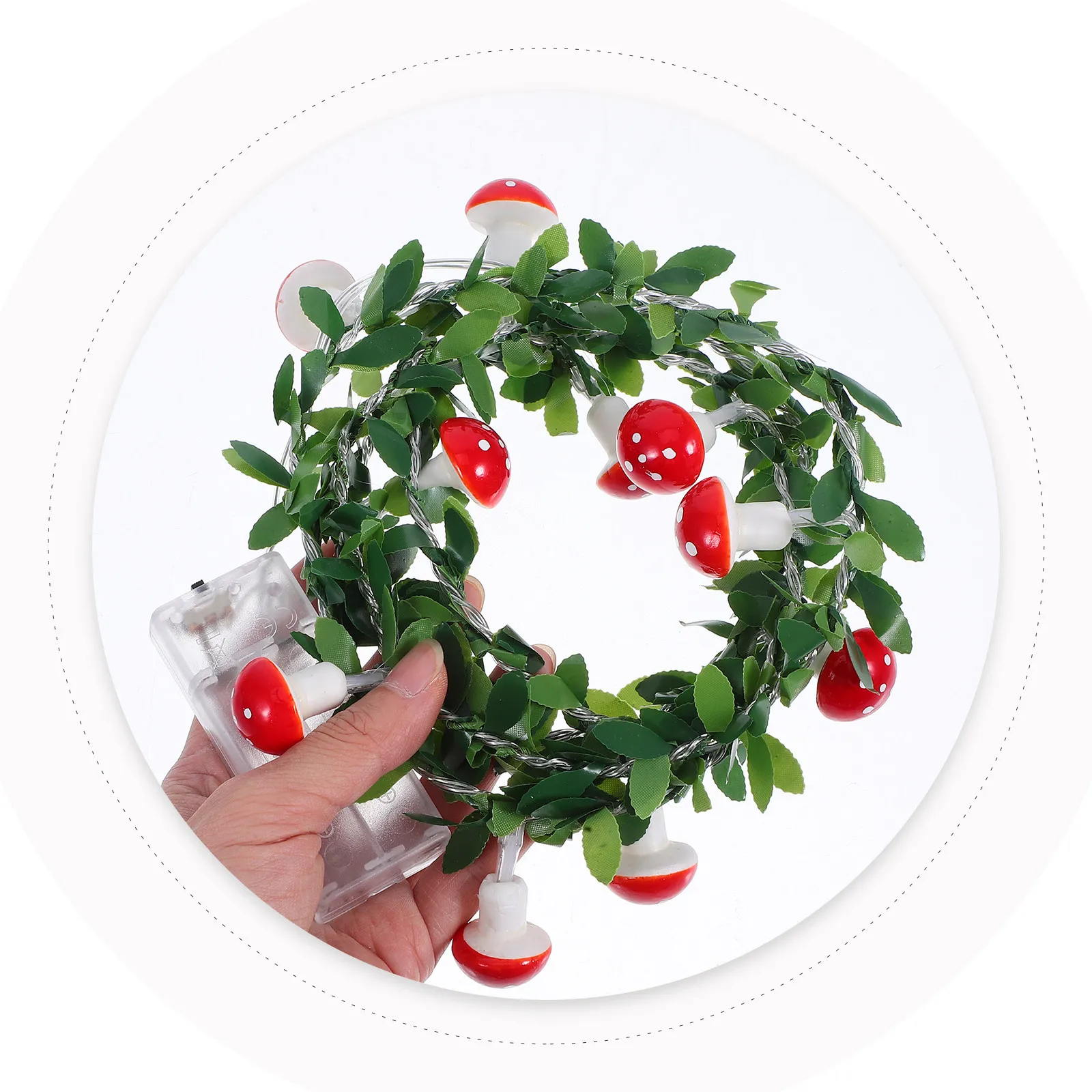

Decorative Mushroom String Lights 10 LED Battery Operated Greenery Vine Soft Glow Indoor Outdoor Room Patio Garden Party Wedding
