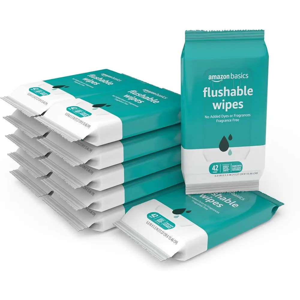 

Sensitive Skin Toilet Wipes, Fragrance-Free, SC-Certified, 504 Count (12 Packs of 42)