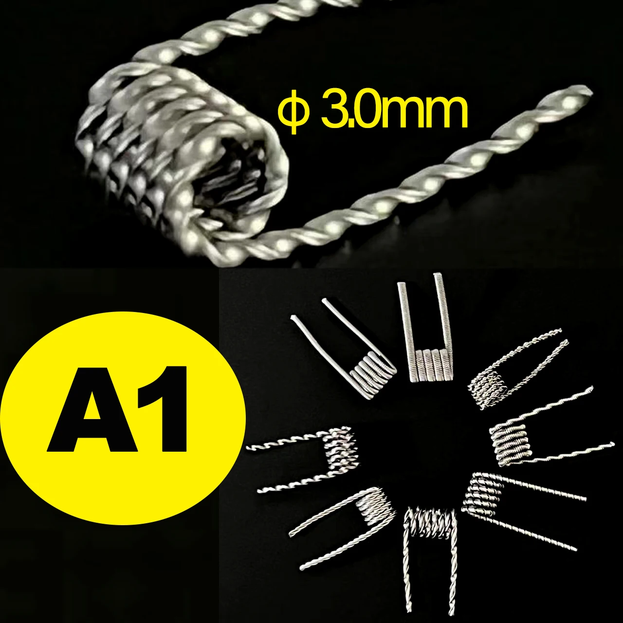 

48pcs/Set 3mm Diameter DL/DTL/RDL Furniture DIY Coil Tools Alien PreBuilt A1/KA1 Resistance Fused Clapton Wires Tools Accessary